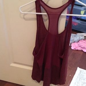 Alo yoga tank top sheer back magenta color